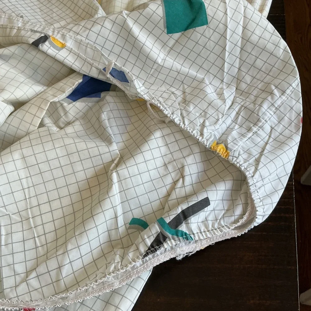 Vintage Cannon 80s Twin Sheet Set Home Alone Full House Red Grid 4pc USA